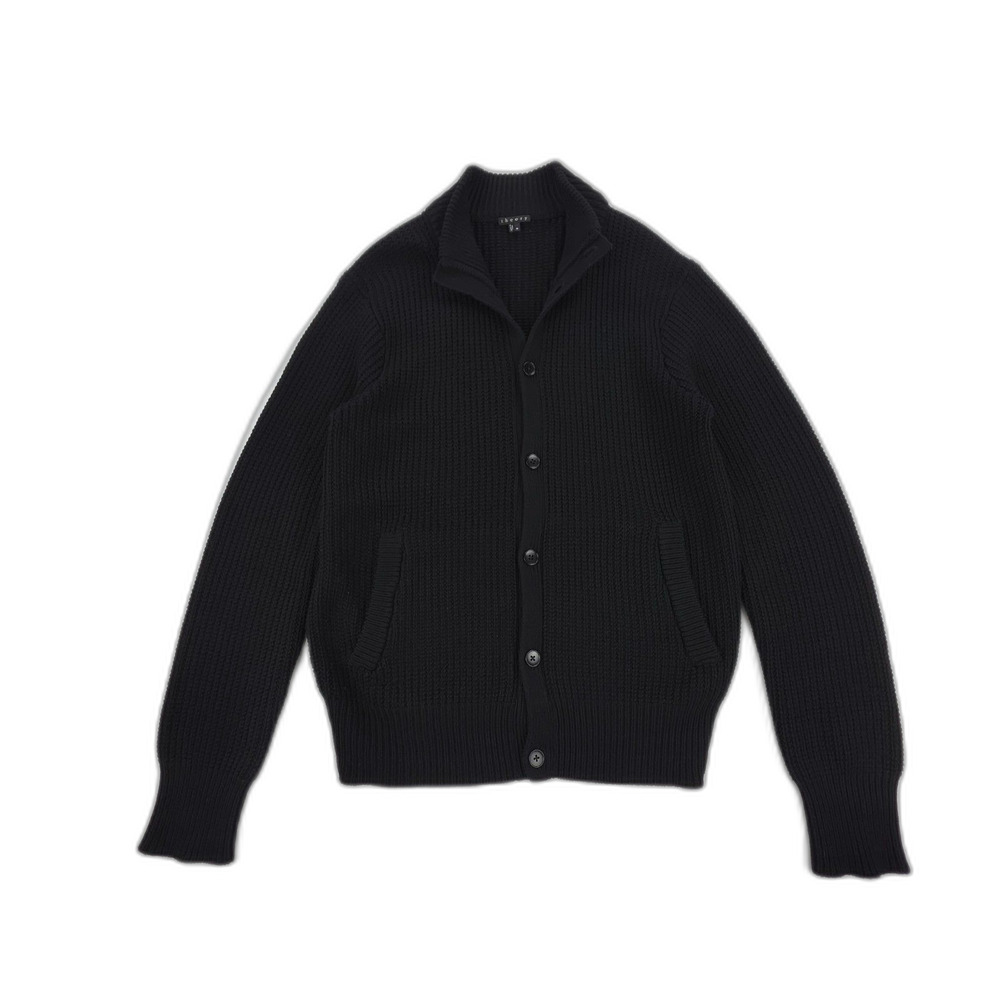 THEORY 100% Wool Markell Aquila Chunky Cardigan Old Money Quiet Luxury Preppy